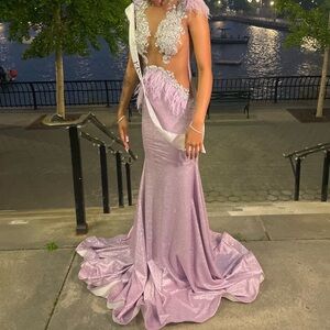 Elegant Lavender Evening Gown